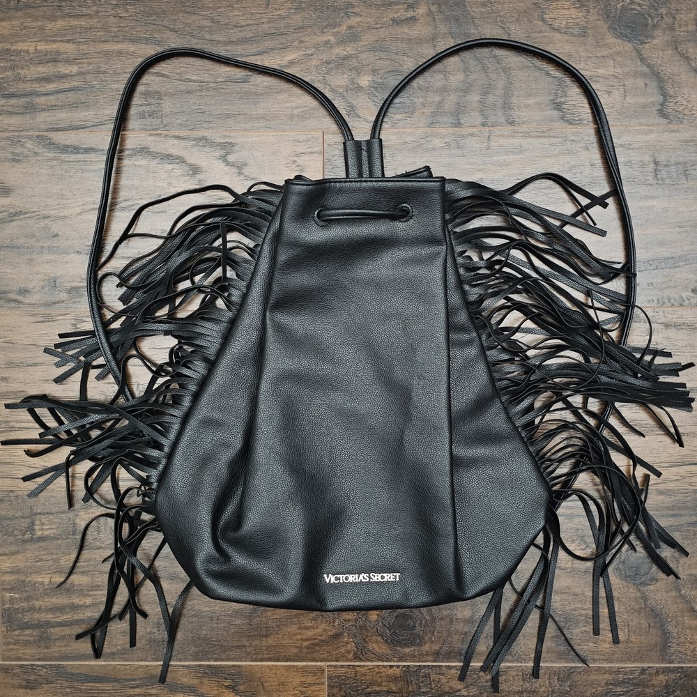 Victoria's Secret Black Fringe Backpack